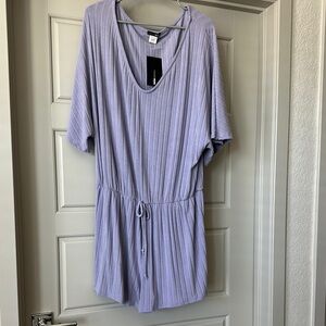 Fashion Nova Lavender Ribbed V-Neck Top